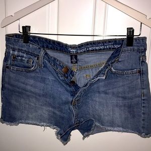 Light wash jean shorts